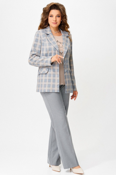 Блуза, брюки, жакет Fita 4113 бежево-серый - фото 2