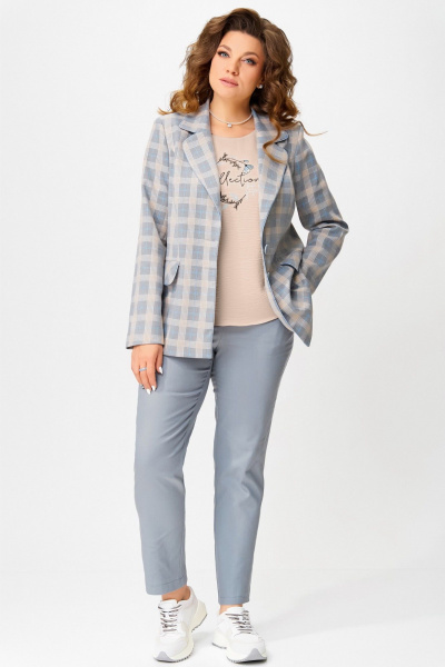 Блуза, брюки, жакет Fita 4114 бежево-серый - фото 1