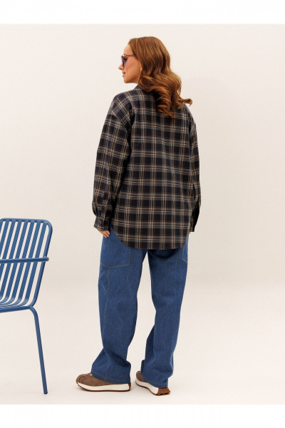 Брюки, рубашка Liona Style 955 клетка-синий - фото 6