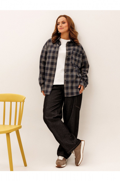 Брюки, рубашка Liona Style 955 клетка-черный - фото 5