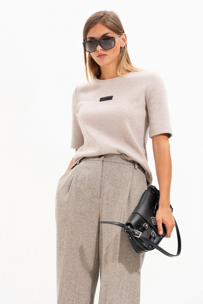 Брюки SILVERSPICE S-3525 серо-бежевый - фото 4