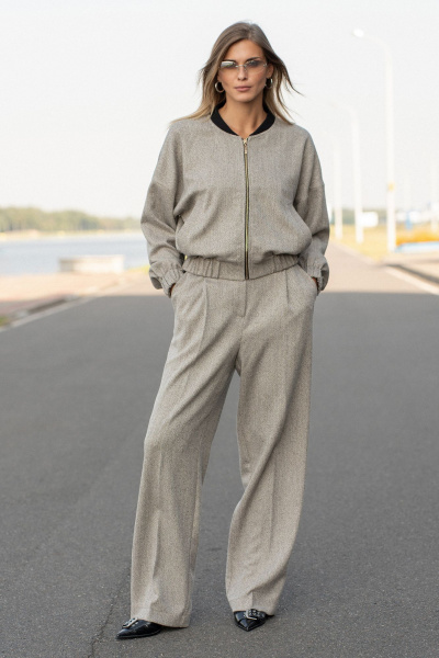 Жакет SILVERSPICE S-2531 серо-бежевый - фото 1