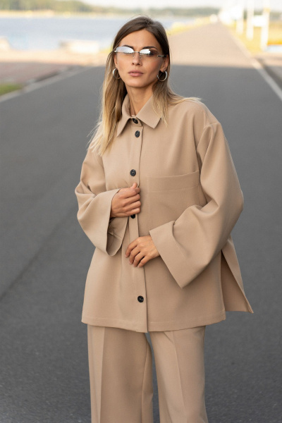 Брюки, рубашка SILVERSPICE S-8561-1 бежевый - фото 4