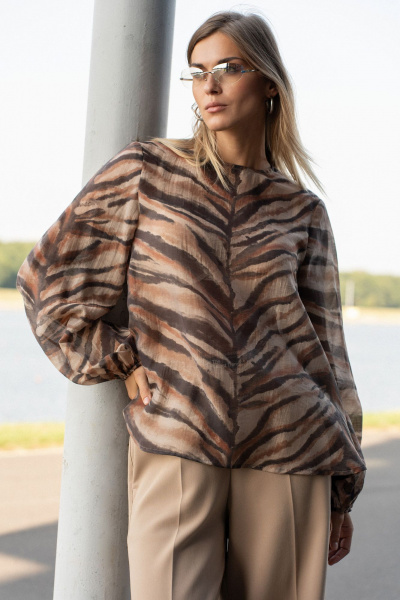 Блуза SILVERSPICE S-7525 принт зебра - фото 6