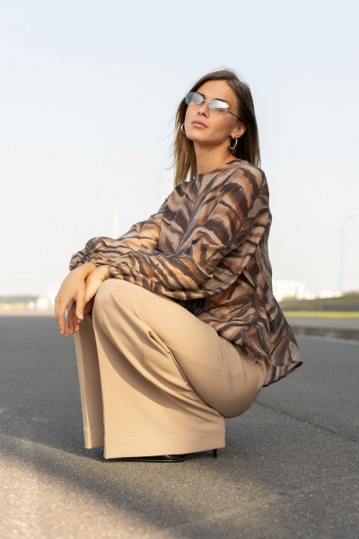 Блуза SILVERSPICE S-7525 принт зебра - фото 3