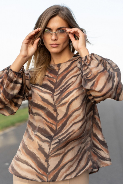 Блуза SILVERSPICE S-7525 принт зебра - фото 2