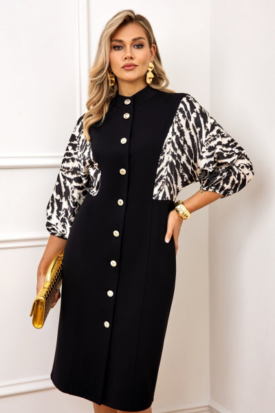 Платье AGATTI 5830 черно-белый - фото 4