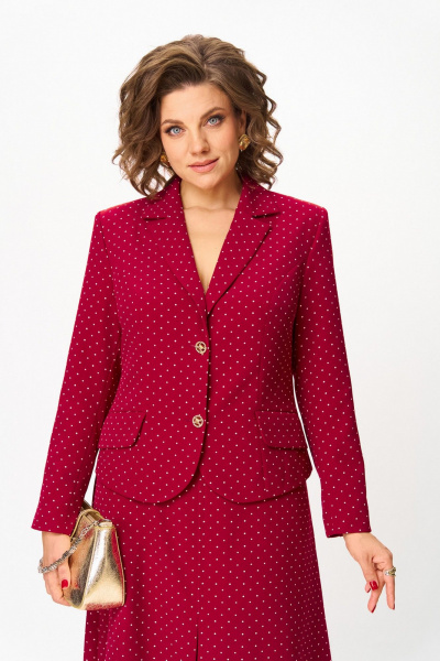 Жакет, юбка Svetlana-Style 2140 бордовый_горох - фото 3