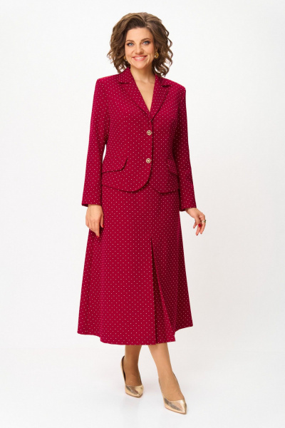 Жакет, юбка Svetlana-Style 2140 бордовый_горох - фото 5