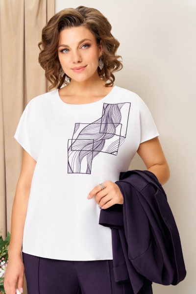 Блуза, брюки, жакет VOLNA 1429 баклажан - фото 5