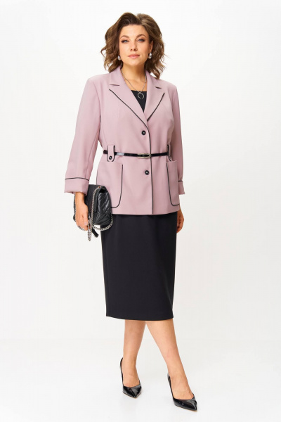 Жакет, платье Karina deLux M-1382 розовый/черный - фото 6