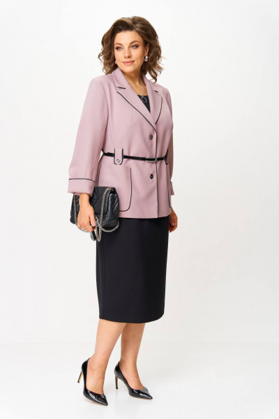 Жакет, платье Karina deLux M-1382 розовый/черный - фото 5