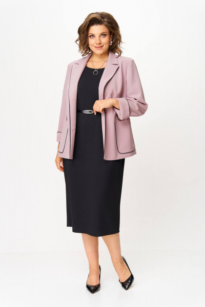 Жакет, платье Karina deLux M-1382 розовый/черный - фото 1