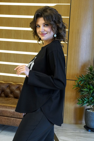 Блуза, брюки Alani Collection 2418 черный - фото 6