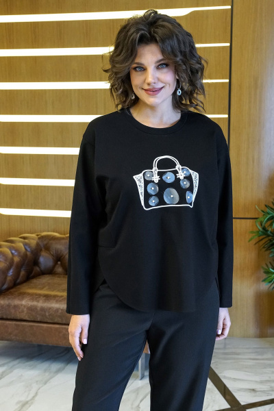 Блуза, брюки Alani Collection 2418 черный - фото 5