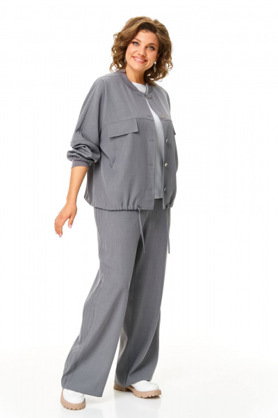 Брюки, бомбер, топ Karina deLux M-1368 серый - фото 5