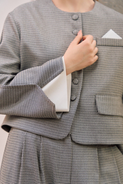 Брюки, жакет Lokka 1692 серый/клетка - фото 5