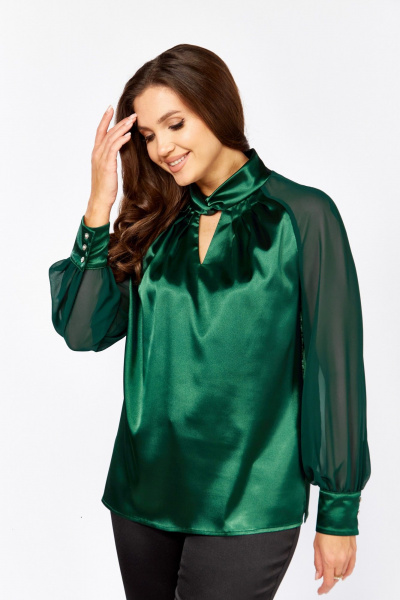 Блуза MALI 625-084 изумруд - фото 8