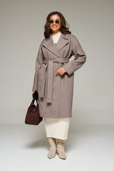 Пальто Beautiful&Free 7024 кофейный - фото 13