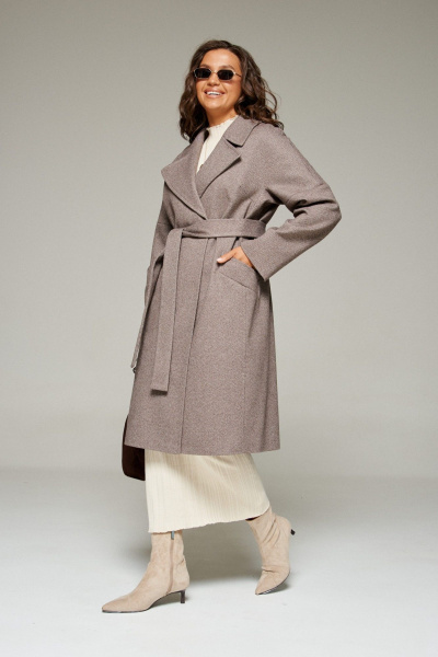 Пальто Beautiful&Free 7024 кофейный - фото 12