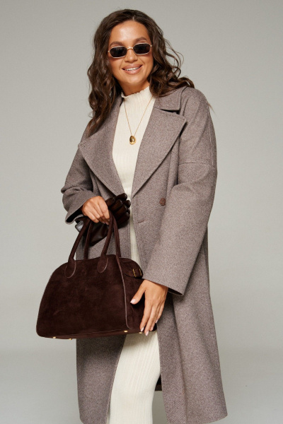 Пальто Beautiful&Free 7024 кофейный - фото 6