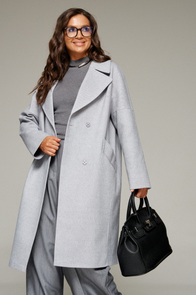 Пальто Beautiful&Free 7024 светло-серый - фото 8