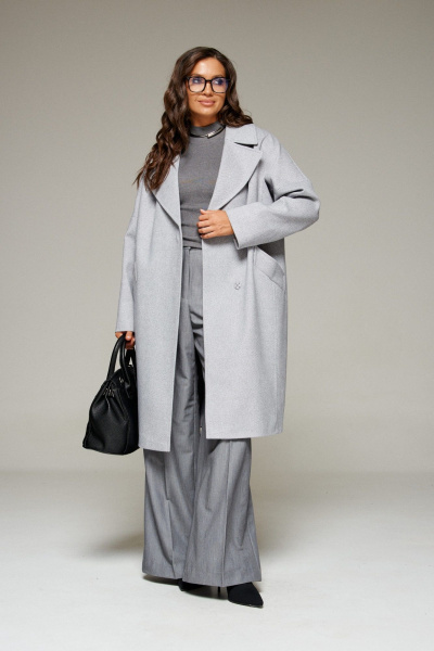 Пальто Beautiful&Free 7024 светло-серый - фото 6