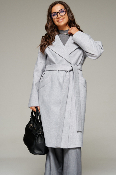Пальто Beautiful&Free 7024 светло-серый - фото 2