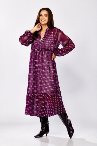 Платье MALI 425-089 лиловый_ в_ горох - фото 4