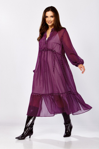 Платье MALI 425-089 лиловый_ в_ горох - фото 3