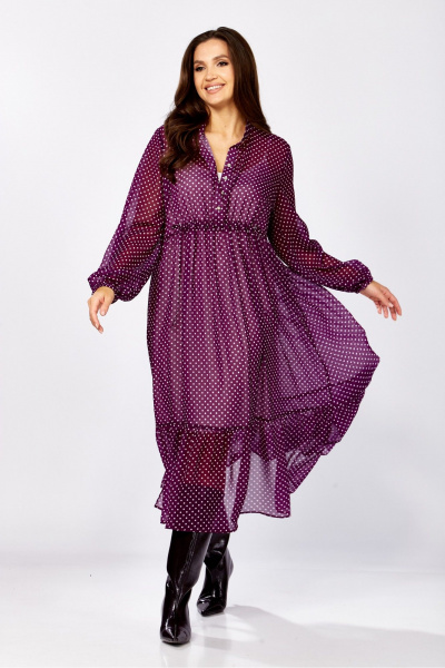 Платье MALI 425-089 лиловый_ в_ горох - фото 1