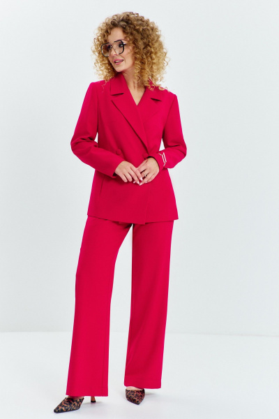 Брюки, жакет Euromoda 624 красный - фото 2