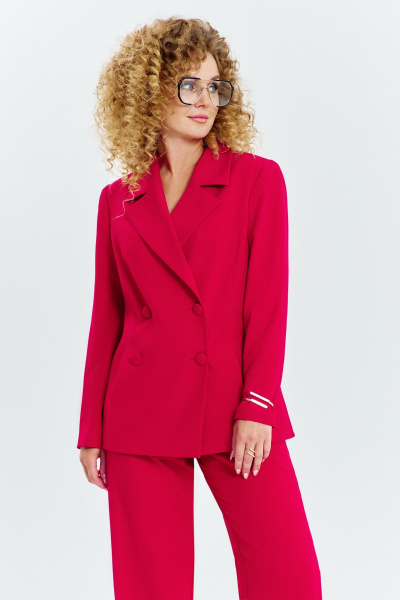 Брюки, жакет Euromoda 624 красный - фото 3