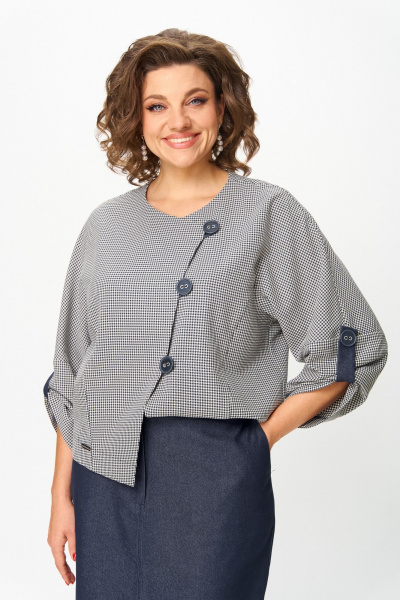 Жакет, юбка Michel chic 1422/1 темно-синий_клетка - фото 6