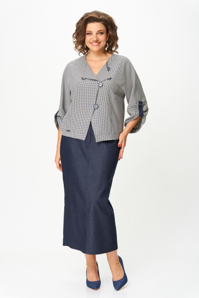 Жакет, юбка Michel chic 1422/1 темно-синий_клетка - фото 1