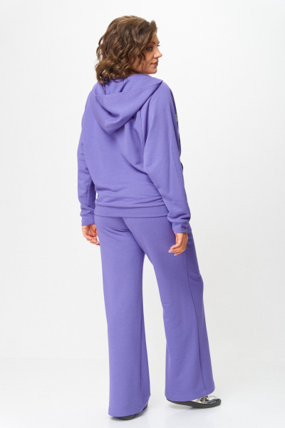 Костюм спортивный брюки худи больших размеров Michel chic 1356/2 лаванда - фото 5