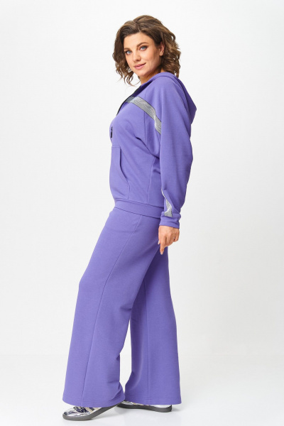 Костюм спортивный брюки худи больших размеров Michel chic 1356/2 лаванда - фото 4