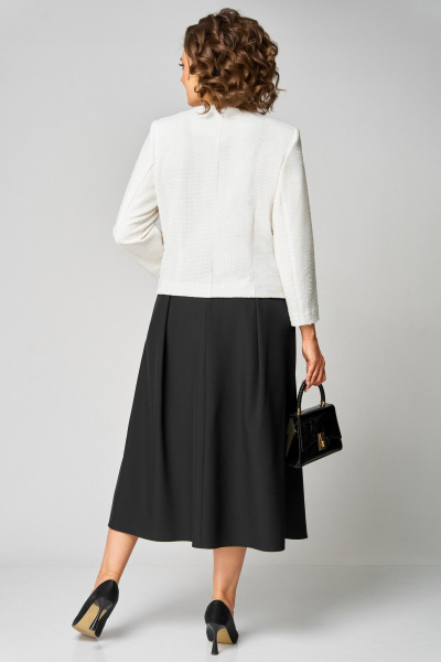 Жакет, юбка Мишель стиль 1323 бело-черный - фото 7