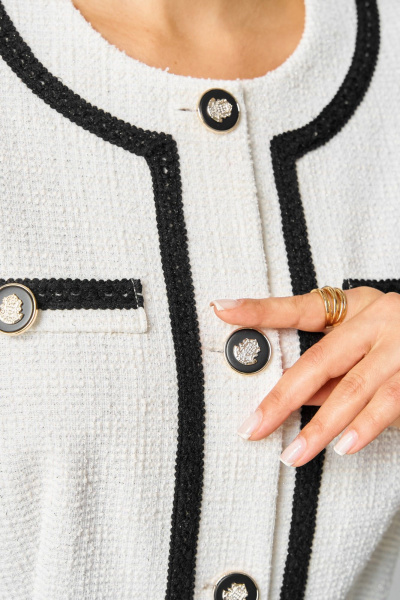 Жакет, юбка Мишель стиль 1323 бело-черный - фото 6