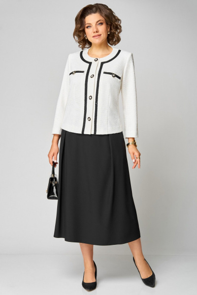 Жакет, юбка Мишель стиль 1323 бело-черный - фото 1