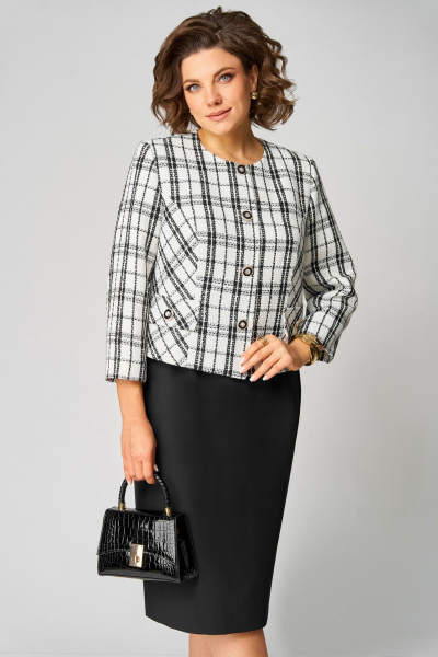 Жакет, платье Мишель стиль 1324 черно-белый - фото 10
