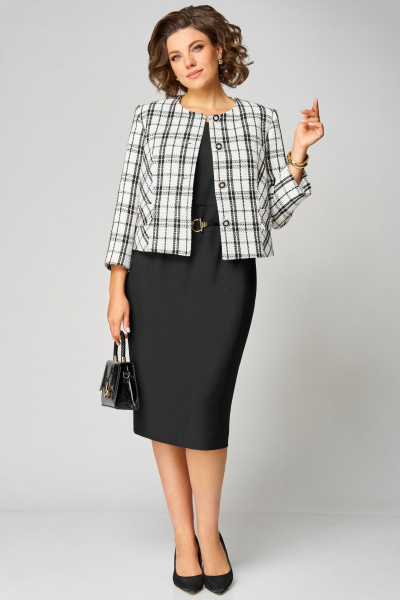 Жакет, платье Мишель стиль 1324 черно-белый - фото 9