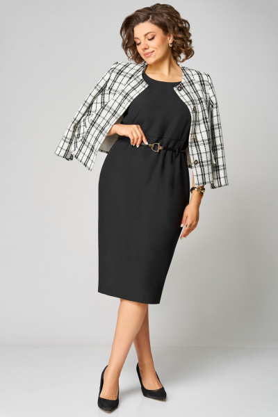 Жакет, платье Мишель стиль 1324 черно-белый - фото 8