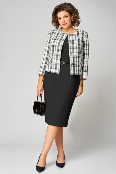 Жакет, платье Мишель стиль 1324 черно-белый - фото 2