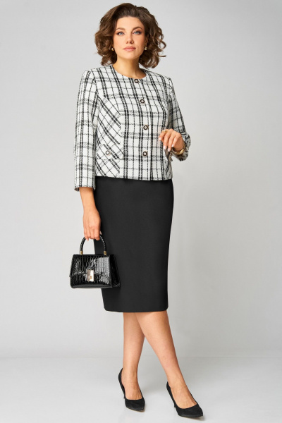 Жакет, платье Мишель стиль 1324 черно-белый - фото 1