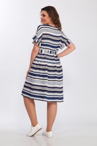 Платье Lady Style Classic 2294 синий+молоко - фото 4