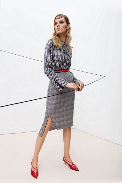 Юбка с талевыми вытачками и разрезом на заднем шве AG Green G301/8 - фото 4