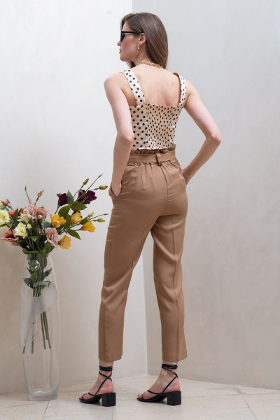 Классические укороченные брюки из текстиля Condra 14050 медный - фото 4