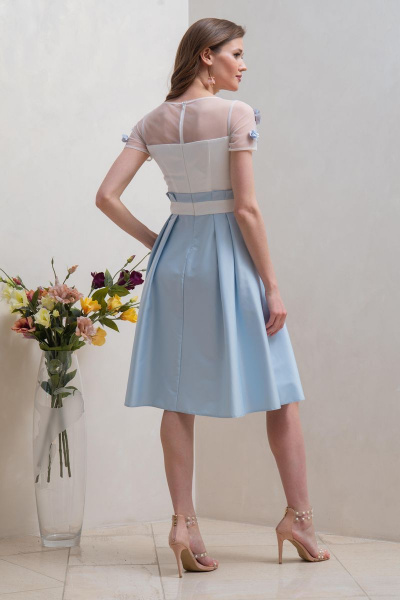 Платье Condra 4226 голубой-белый - фото 3