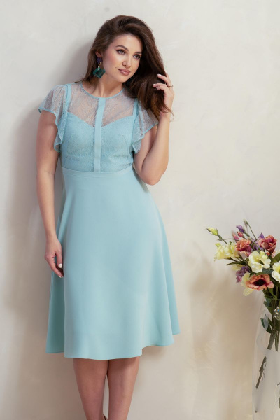 Платье нарядное из текстиля Круглогодичное Condra 4319 мятный - фото 6